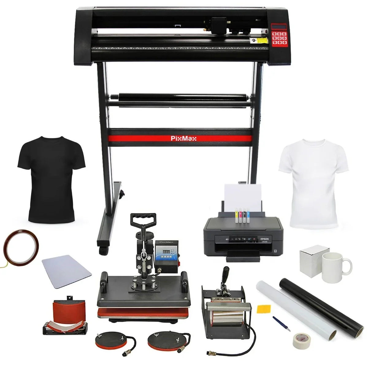 PixMax Da Vinci Bundle 5 in 1 includes a heat press, vinyl cutter, printer, and accessories for custom apparel and crafts