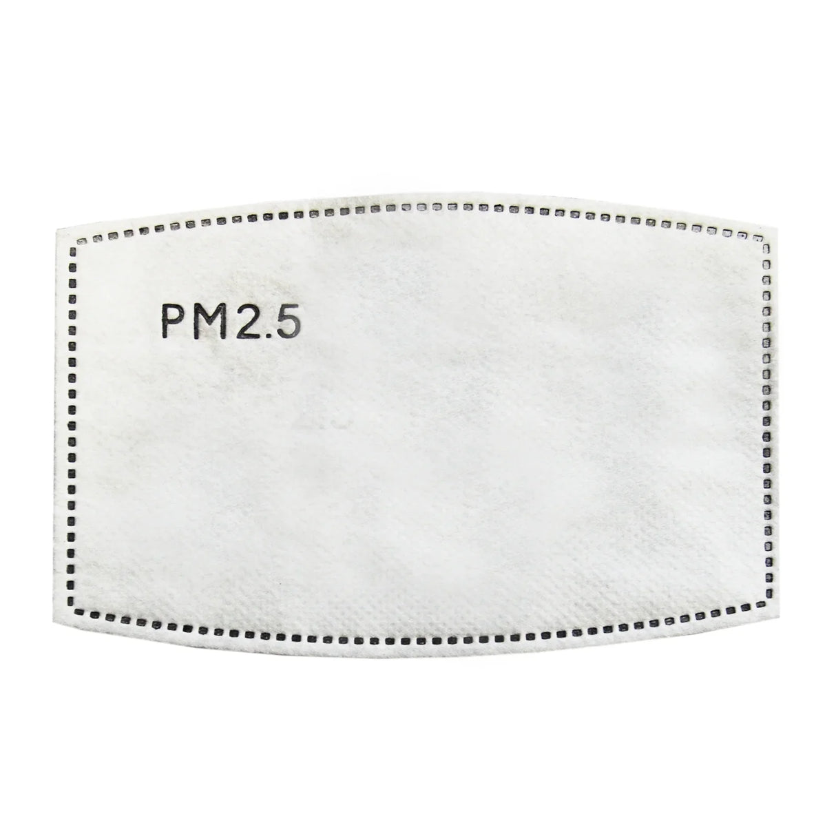 White PM2.5 filter for face masks, featuring a textured surface and rectangular shape, designed for enhanced air filtration