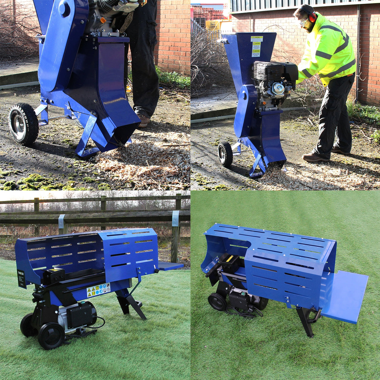 T-Mech Log Splitter 7T 520mm & T-Mech 15HP Wood Chipper