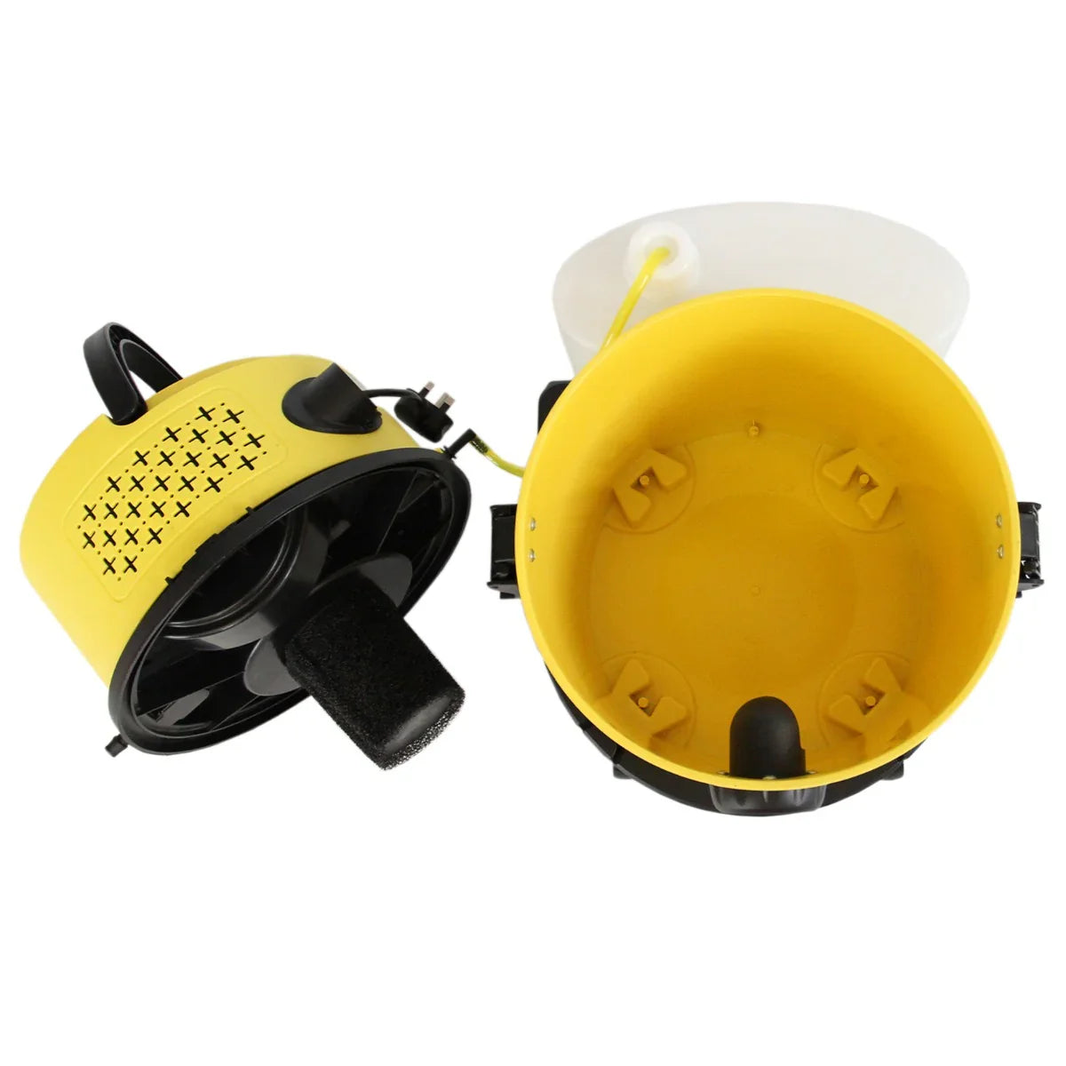 MAXBLAST Wet and Dry Vacuum Cleaner in bright yellow, featuring a round design, removable filter, and spacious 20L capacity for versatile cleaning