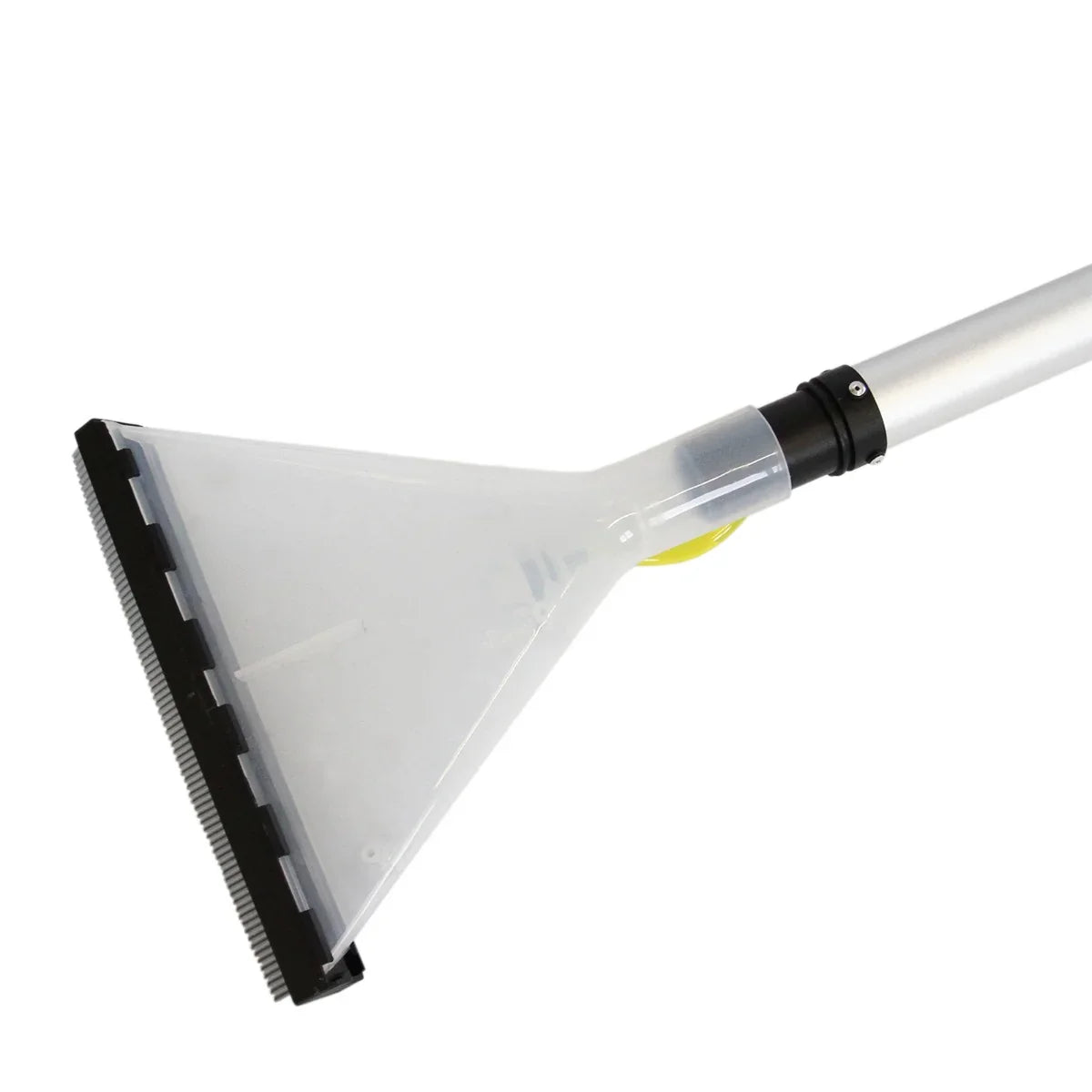 MAXBLAST Wet and Dry Vacuum Cleaner attachment with a clear triangular nozzle, durable rubber edge, and aluminum handle for versatile cleaning