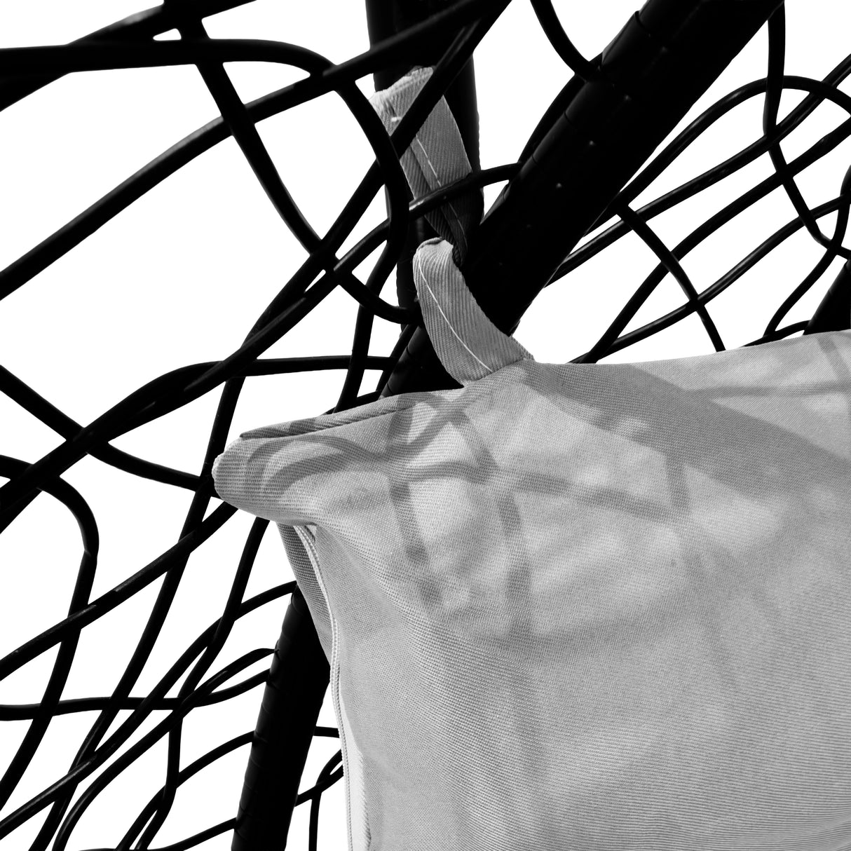 Hanging Rattan Egg Chairs x 2 - Black