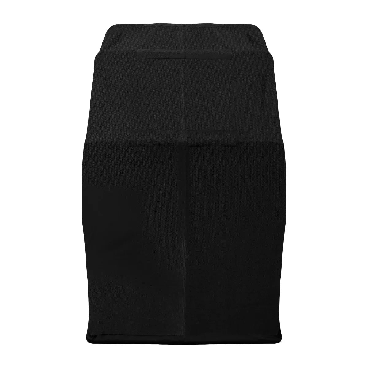 Durable black motorbike tent with a sleek design, featuring a weather-resistant fabric and secure fastening straps for stability