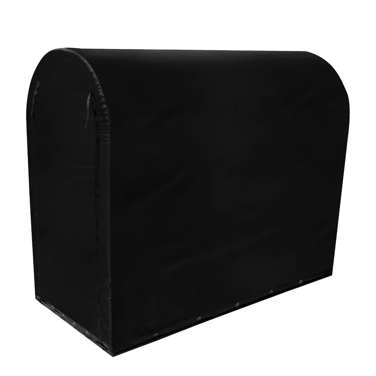 Waterproof bike tent in sleek black, featuring a rounded top, durable material, and secure base for all-weather protection