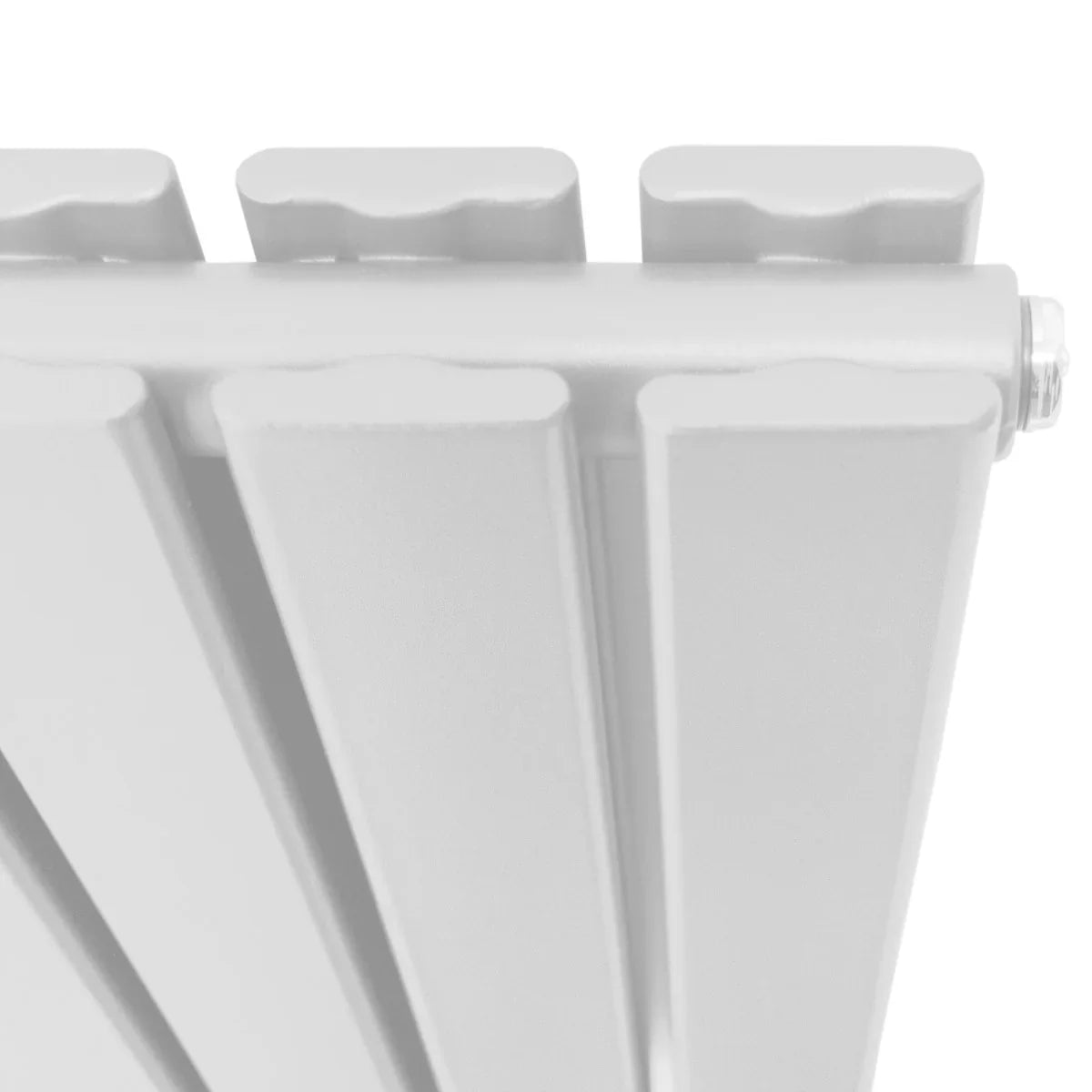Gloss white designer flat panel radiator with sleek, smooth surface and modern design, measuring 600mm x 910mm