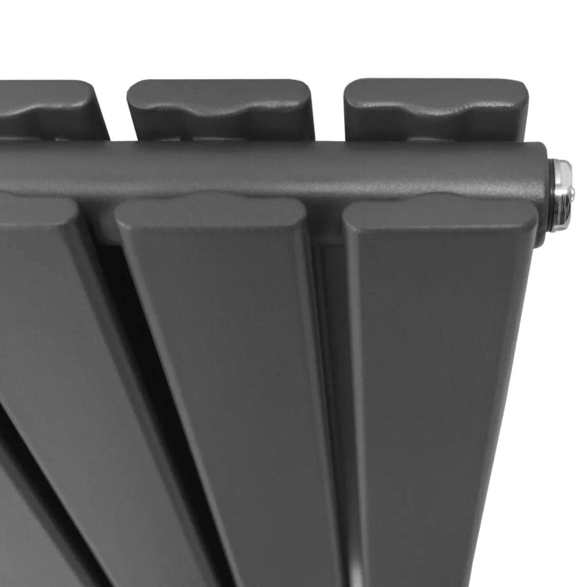Designer flat panel radiator in anthracite grey, 1600mm x 280mm, featuring sleek, modern lines and a smooth, matte finish