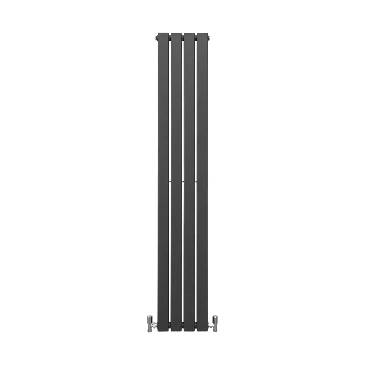 Sleek anthracite grey designer flat panel radiator, 1600mm x 280mm, featuring a modern vertical design and smooth finish