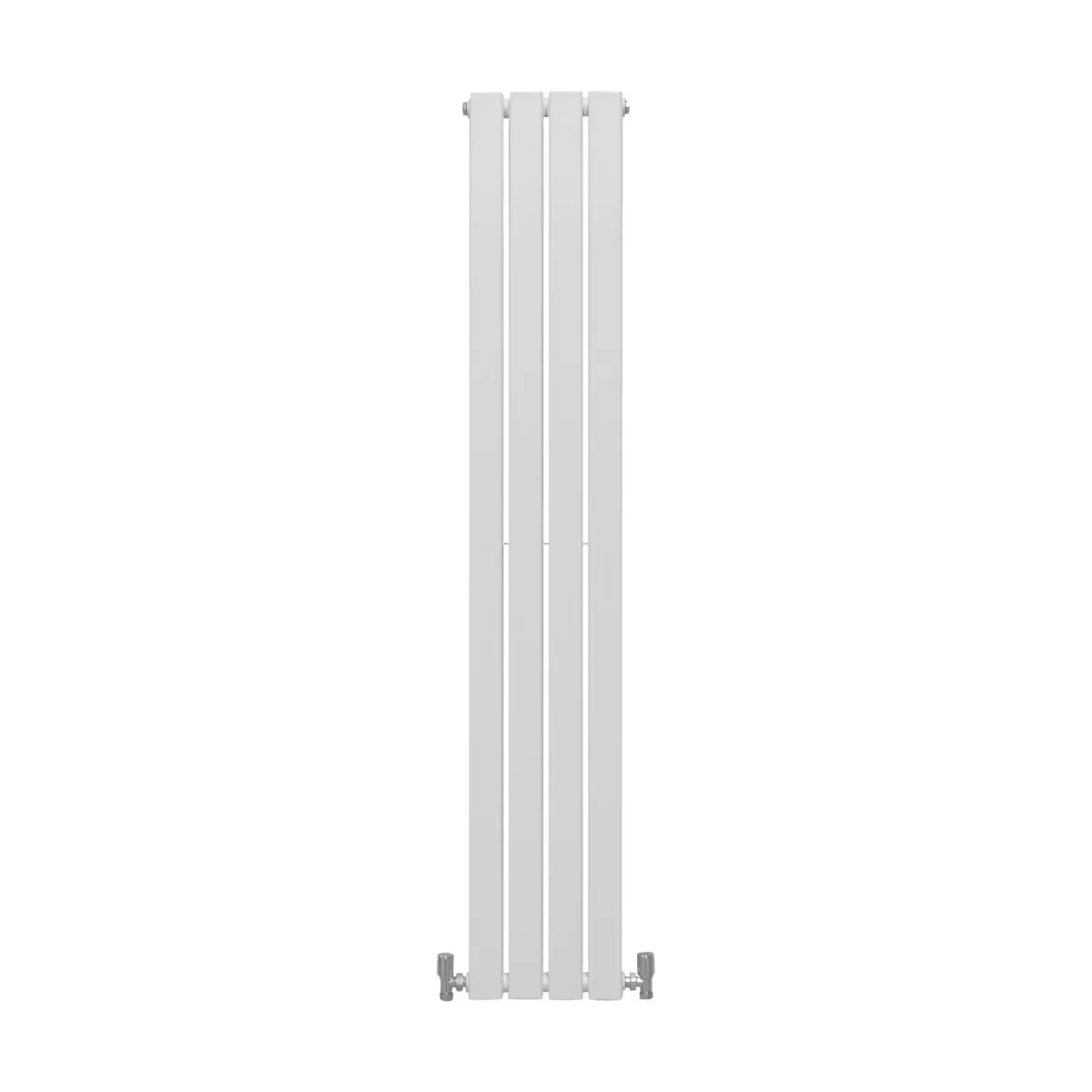 Gloss white designer flat panel radiator, sleek vertical design, 1600mm x 280mm, featuring smooth, modern lines and a polished finish