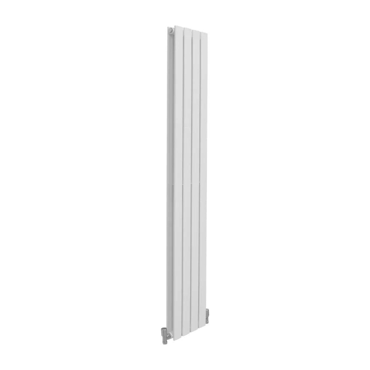 Gloss white designer flat panel radiator, sleek vertical design, 1600mm x 280mm, smooth finish, modern home heating solution