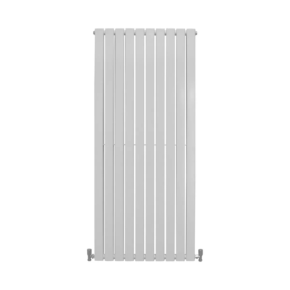 Gloss white designer flat panel radiator, 1600mm x 700mm, featuring a sleek vertical design with smooth, modern lines and a polished finish