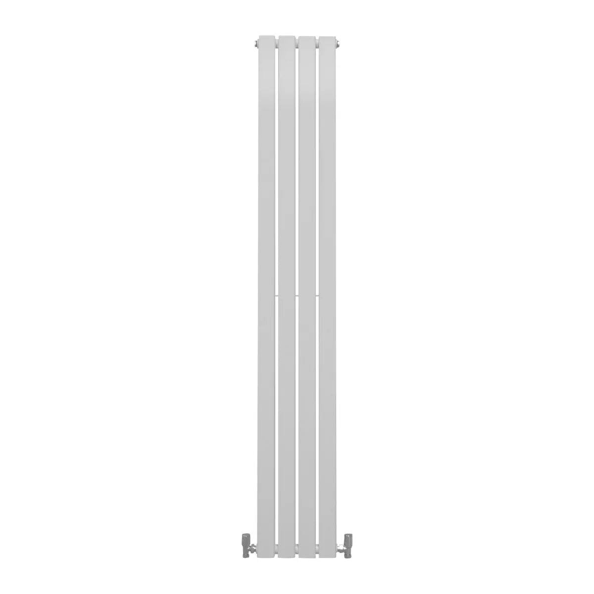 Gloss white designer flat panel radiator, sleek vertical design, 1800mm x 280mm, smooth finish, modern home heating solution