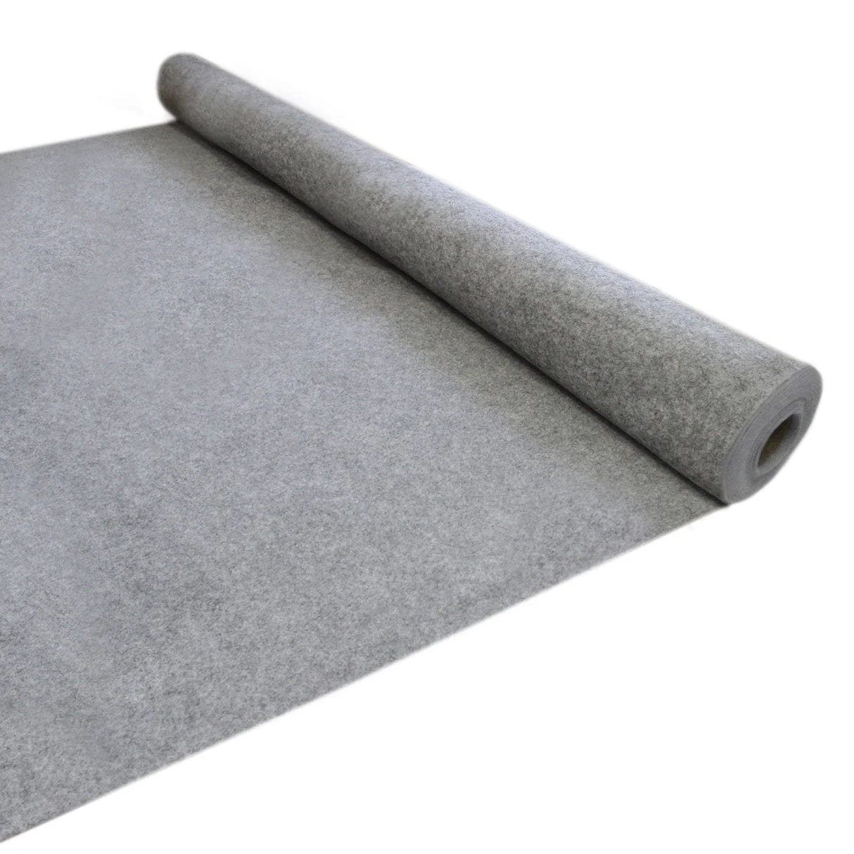 Smoke grey van carpet lining rolled out, featuring a soft, textured surface ideal for vehicle interiors and customization