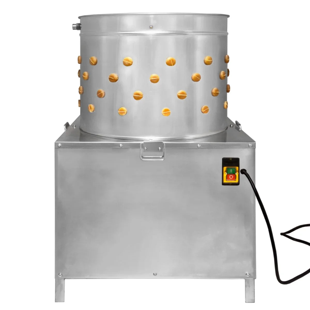 KuKoo Poultry Plucker Machine features a 60cm stainless steel drum with multiple holes, a sturdy base, and an easy-to-use control panel