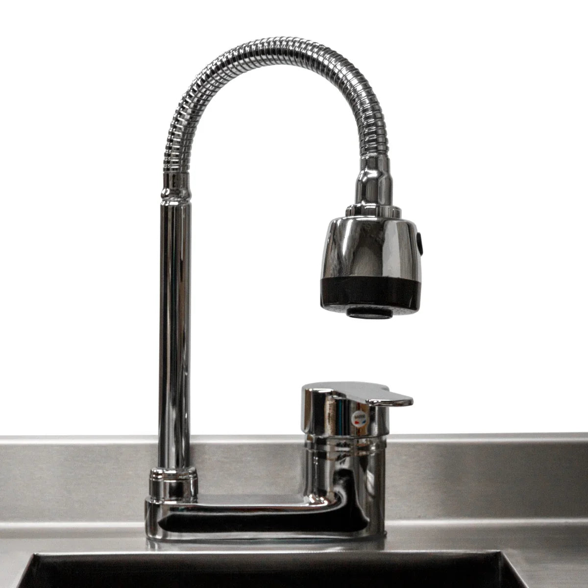 Sleek chrome cocktail bar station faucet with a flexible neck and modern design, perfect for stylish home bars and entertaining
