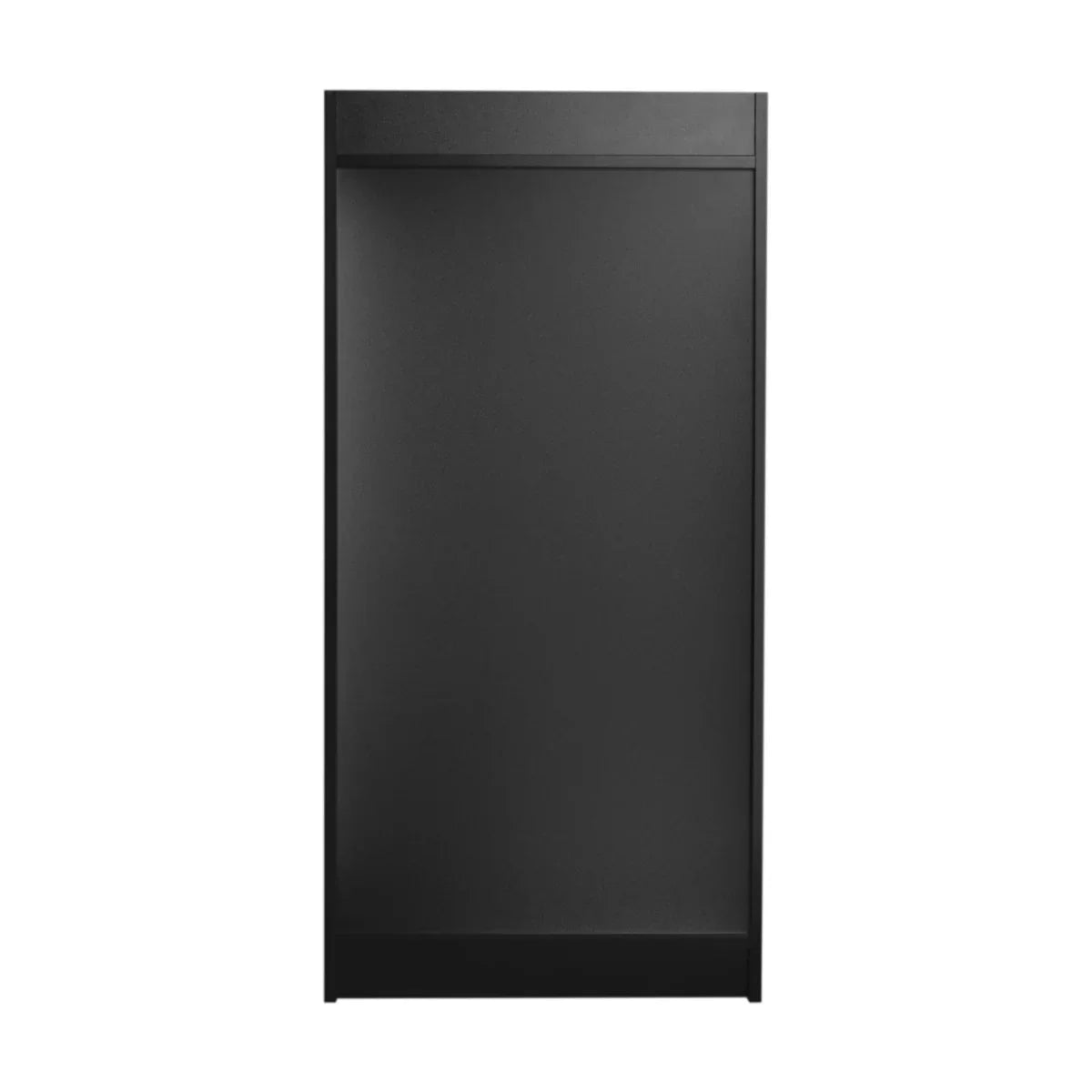 Sleek black wooden litter bin and tray stand with a minimalist design, featuring a smooth finish and sturdy construction