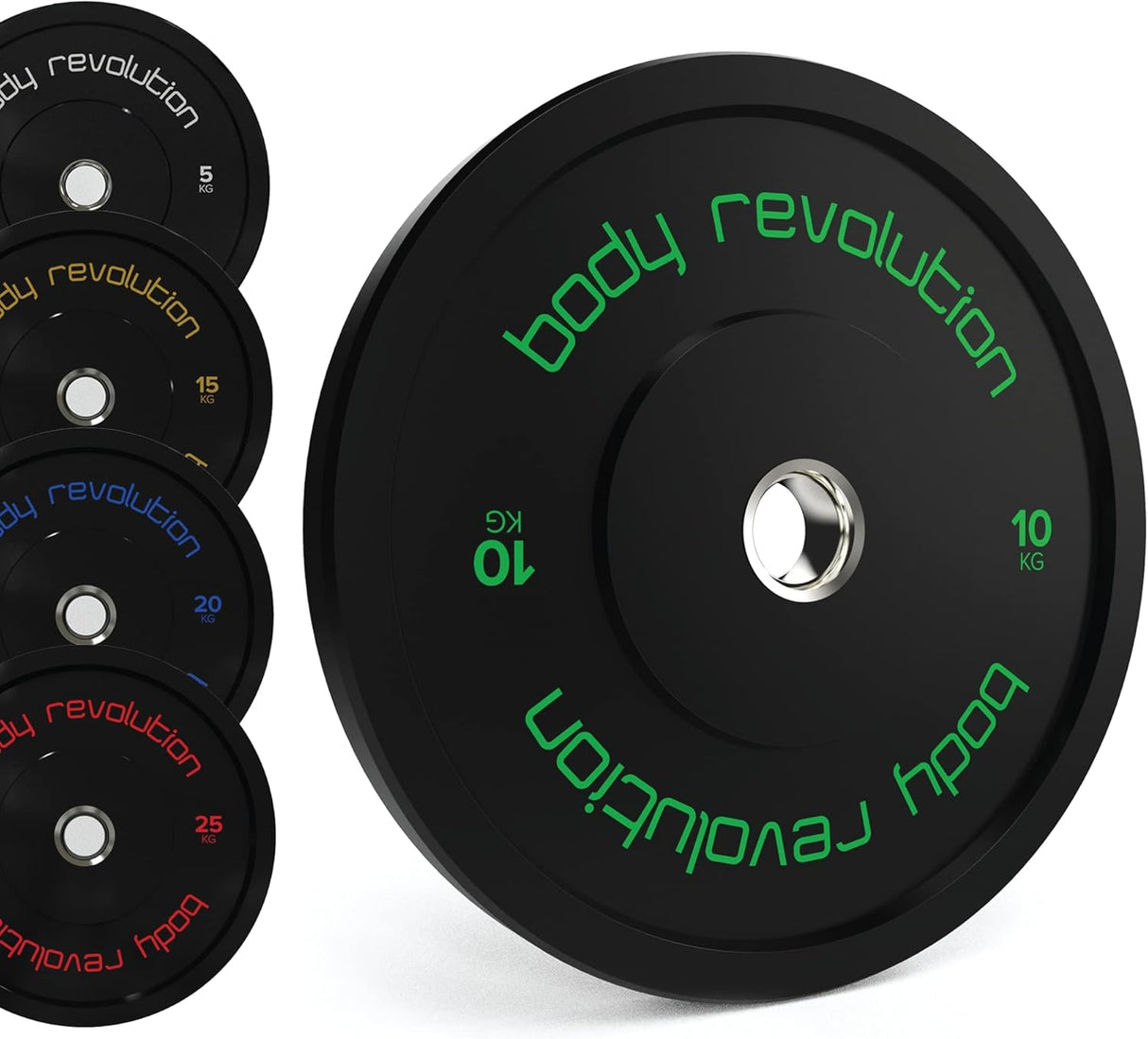 Body Revolution 2 x 10kg Black Olympic Bumper Plates