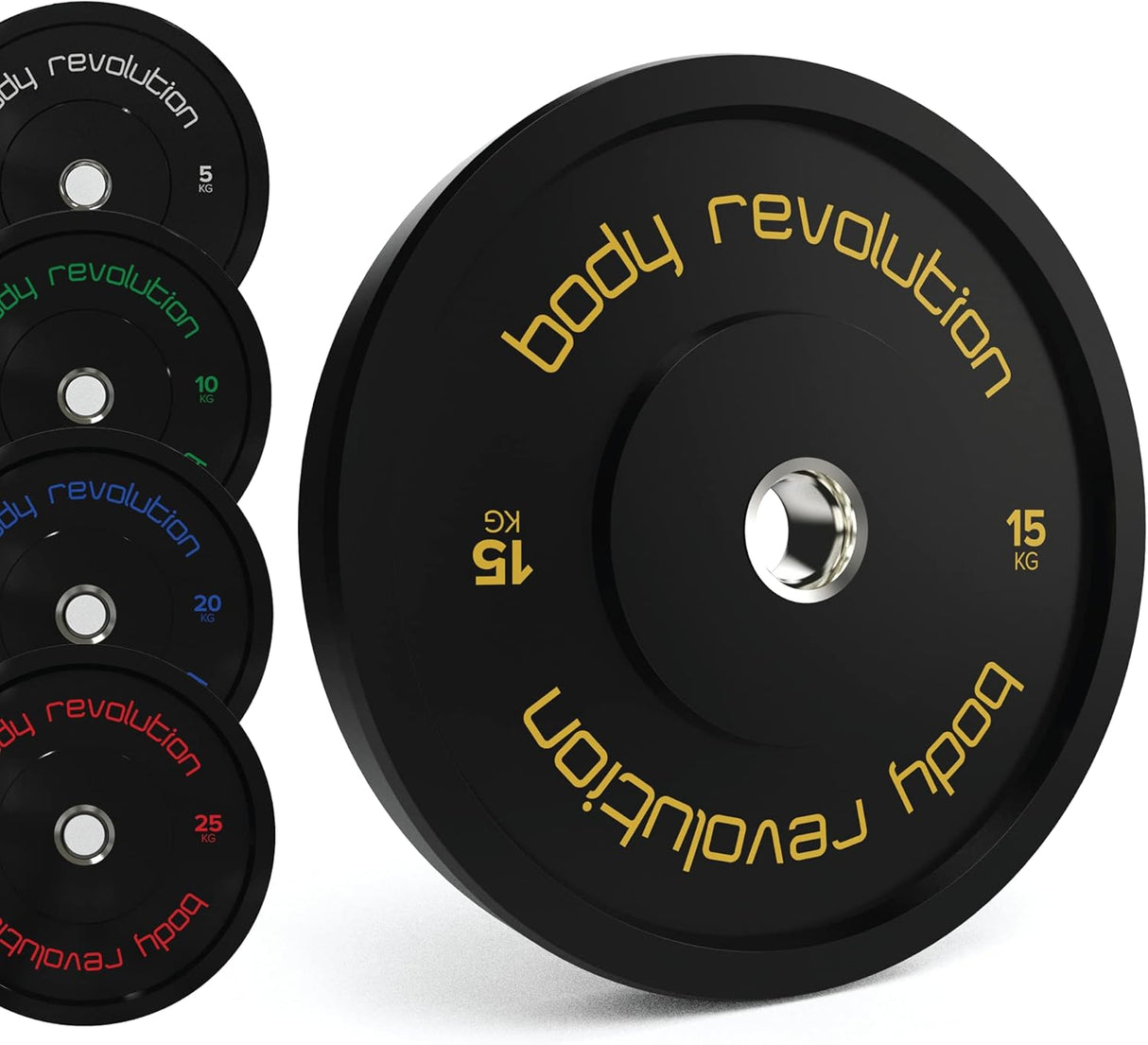 Body Revolution 2 x 15kg Black Olympic Bumper Plates
