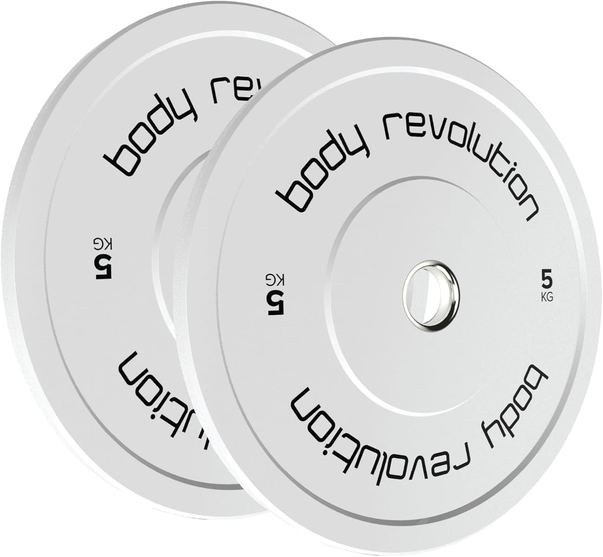 Body Revolution 2 x 5Kg White Olympic Bumper Plates