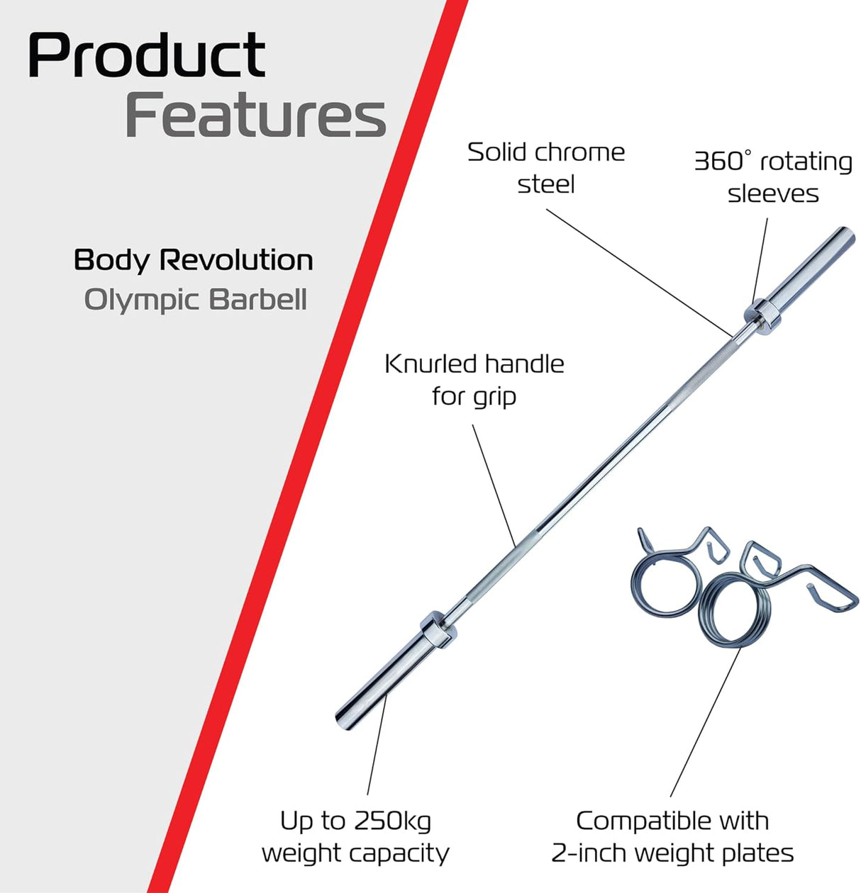 5ft Body Revolution Olympic Barbell Bar