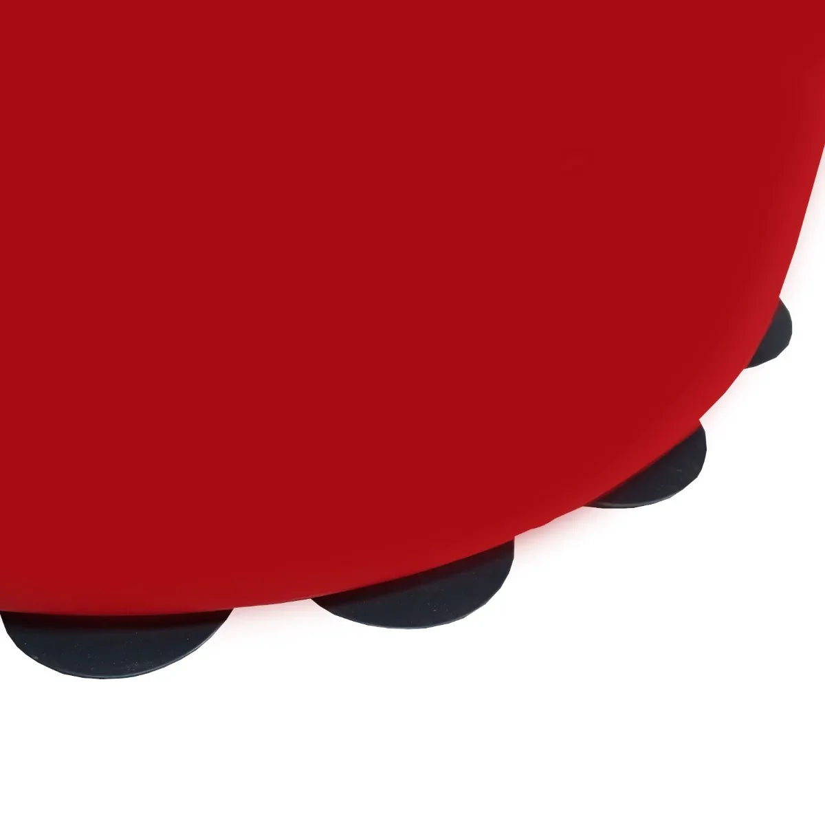Large free-standing boxing dummy with a vibrant red surface and a textured black base for stability and grip