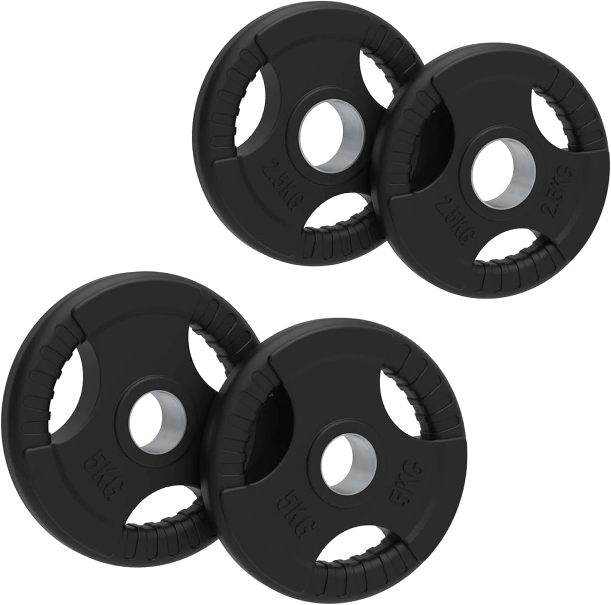 15kg Bundle Olympic Tri-Grip Rubber Weight Black Plates