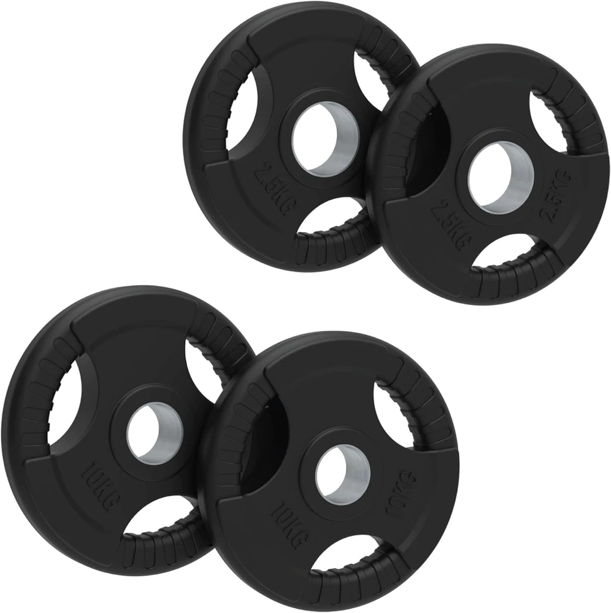 25kg Bundle Olympic Tri-Grip Rubber Weight Black Plates