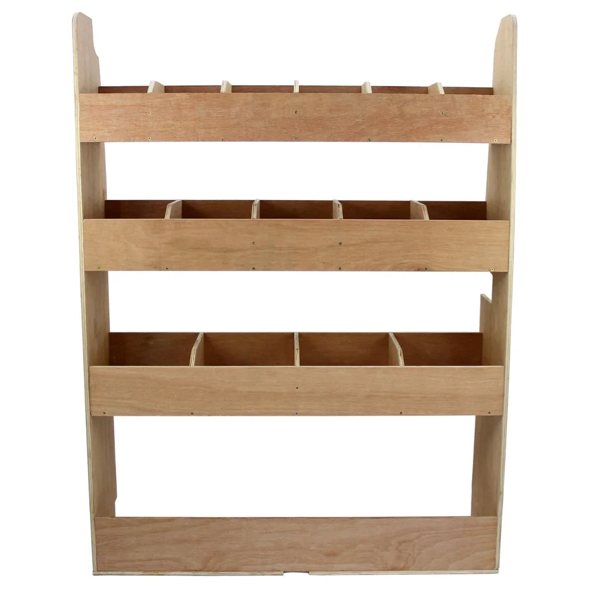 Ford Transit Custom divider racking features sturdy wooden shelves with multiple compartments for organized storage and easy access