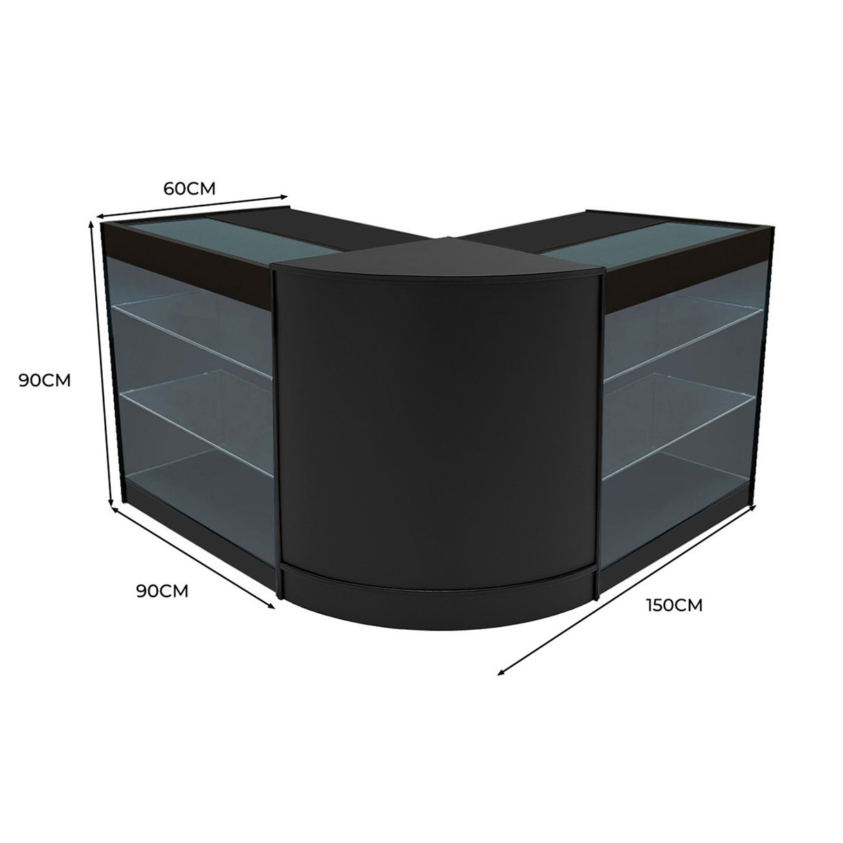 Helios LED Shop Counter Set CM60 & 2 x K900 - Black