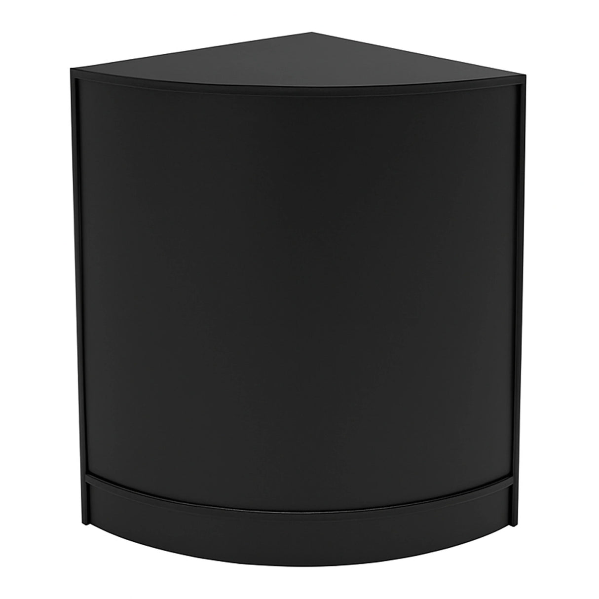 Sleek black Helios LED shop counter set with a modern curved design, perfect for retail displays and showcasing products