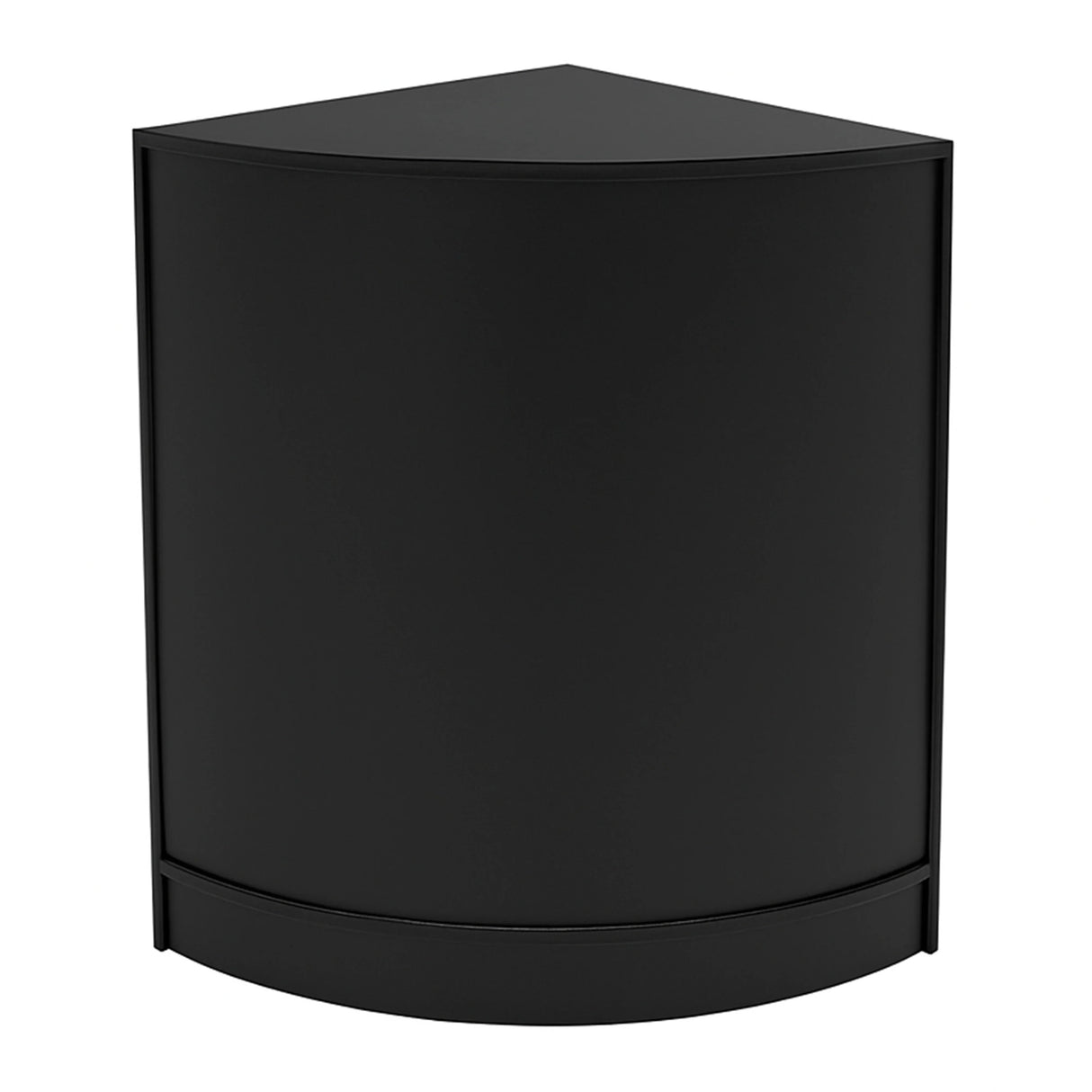 Luna LED Shop Counter Set in sleek black, featuring a modern triangular design with smooth surfaces and a minimalist aesthetic