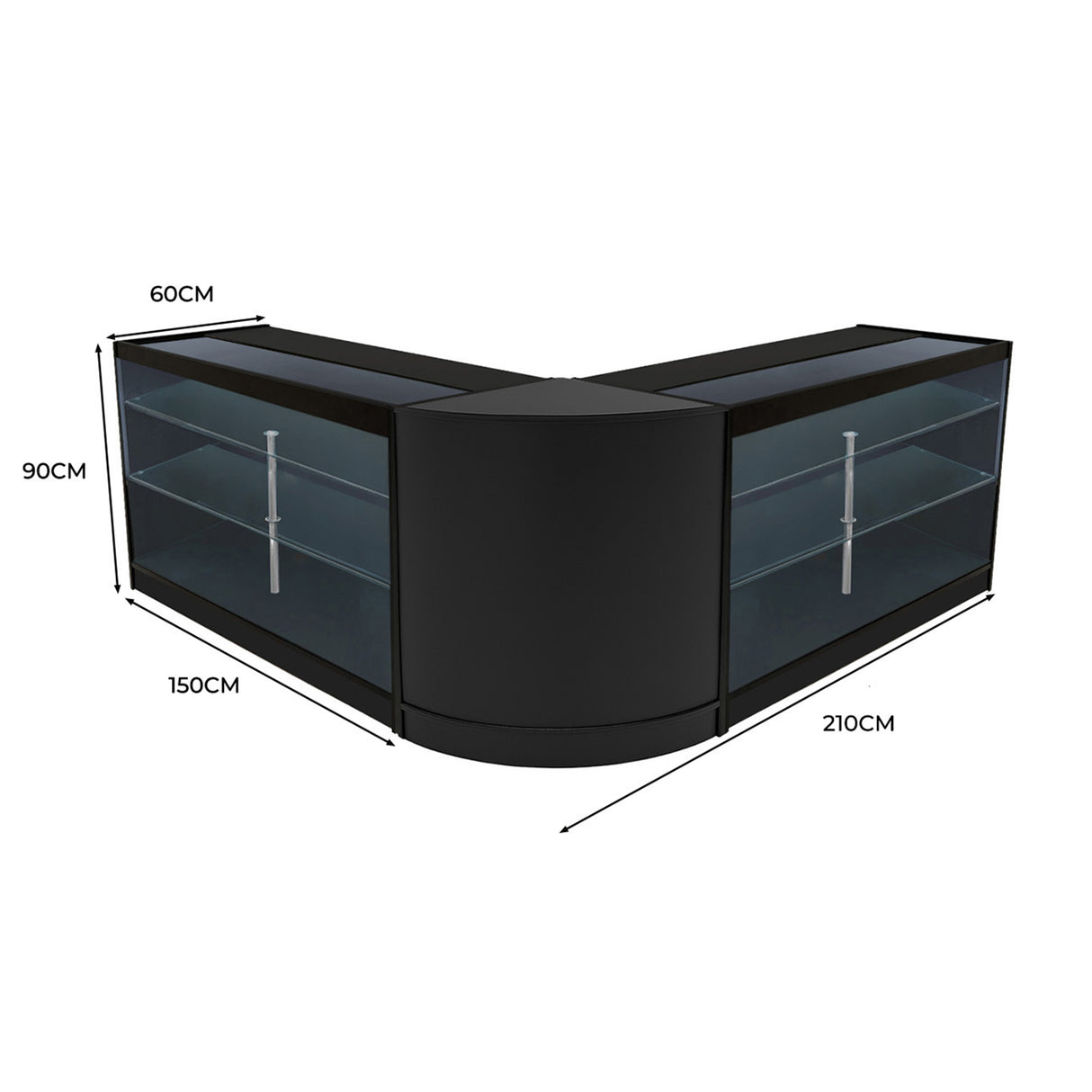 Helios LED Shop Counter Set CM60 & 2 x K1500 - Black