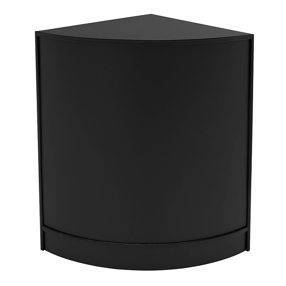 Sleek black corner display counter from the Hera LED Shop Counter Set, featuring a smooth finish and modern design for retail spaces
