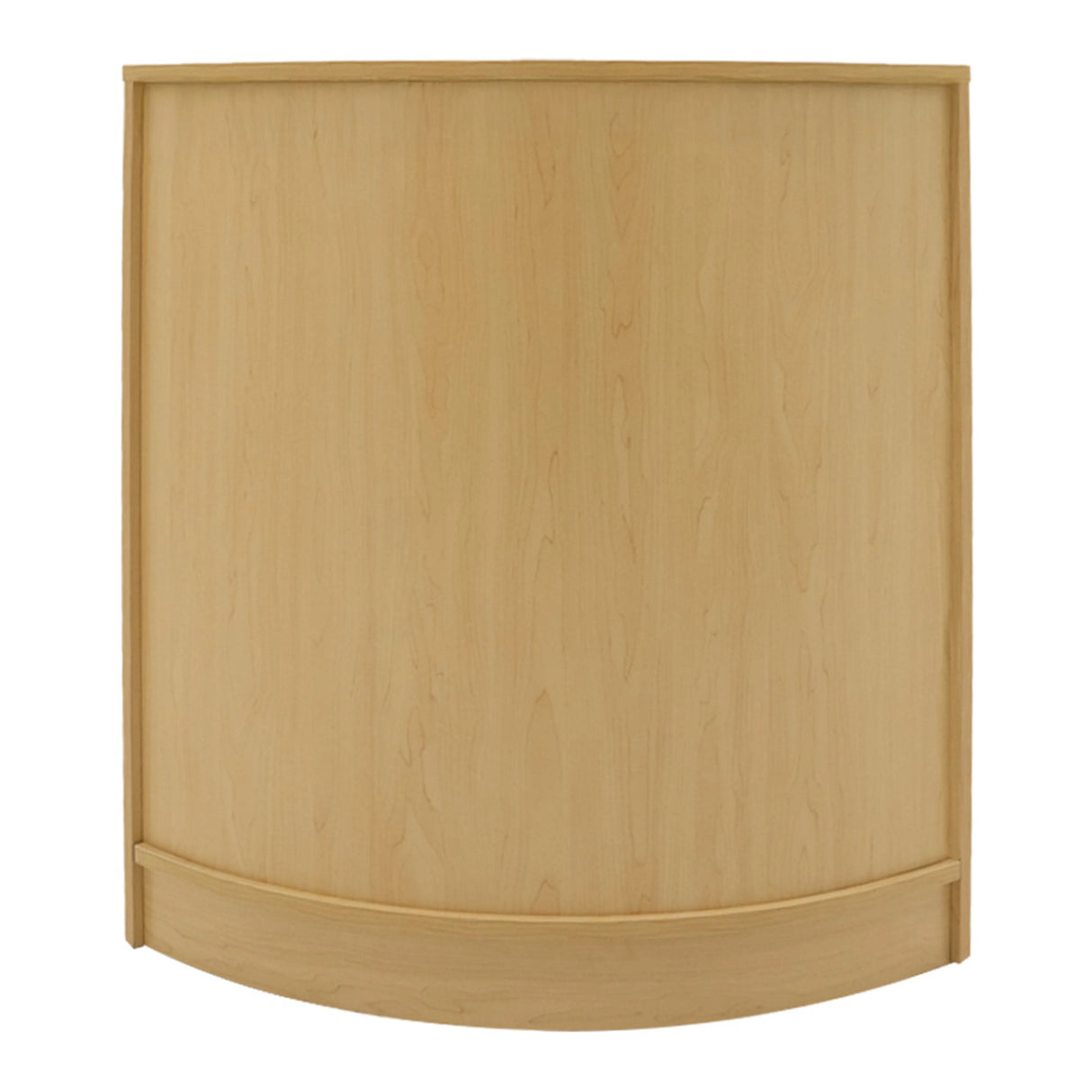 Curved maple counter with a smooth finish, designed for retail displays, part of the Helios LED Shop Counter Set CM60 & 2 x K1200