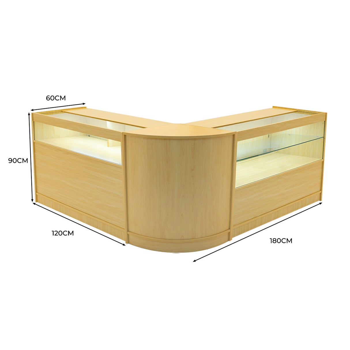 Adonis LED Shop Counter Set B1200, C1200 & CM60 - Maple
