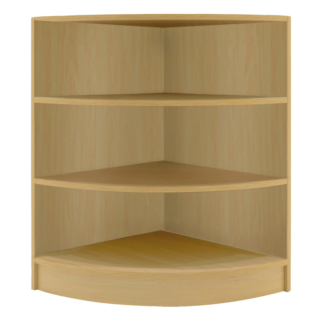 Maple Apollo LED shop counter set with a curved design, featuring three spacious shelves for organized display and storage