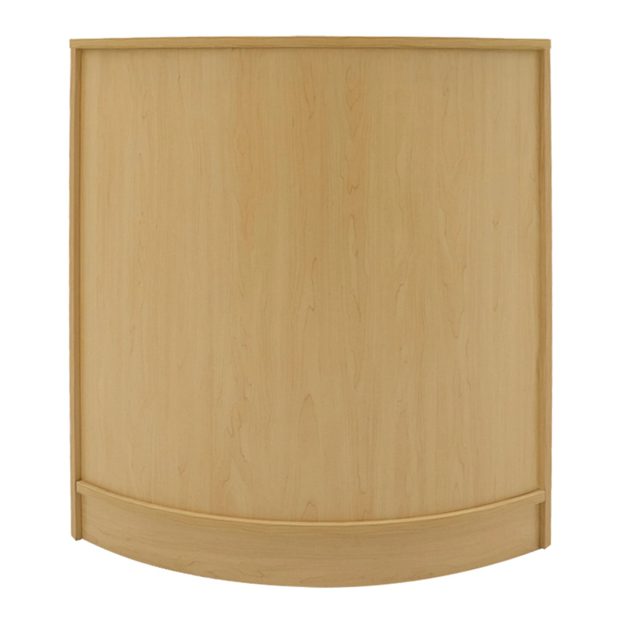Curved maple countertop from the Vega LED Shop Counter Set, showcasing a smooth finish and natural wood grain texture