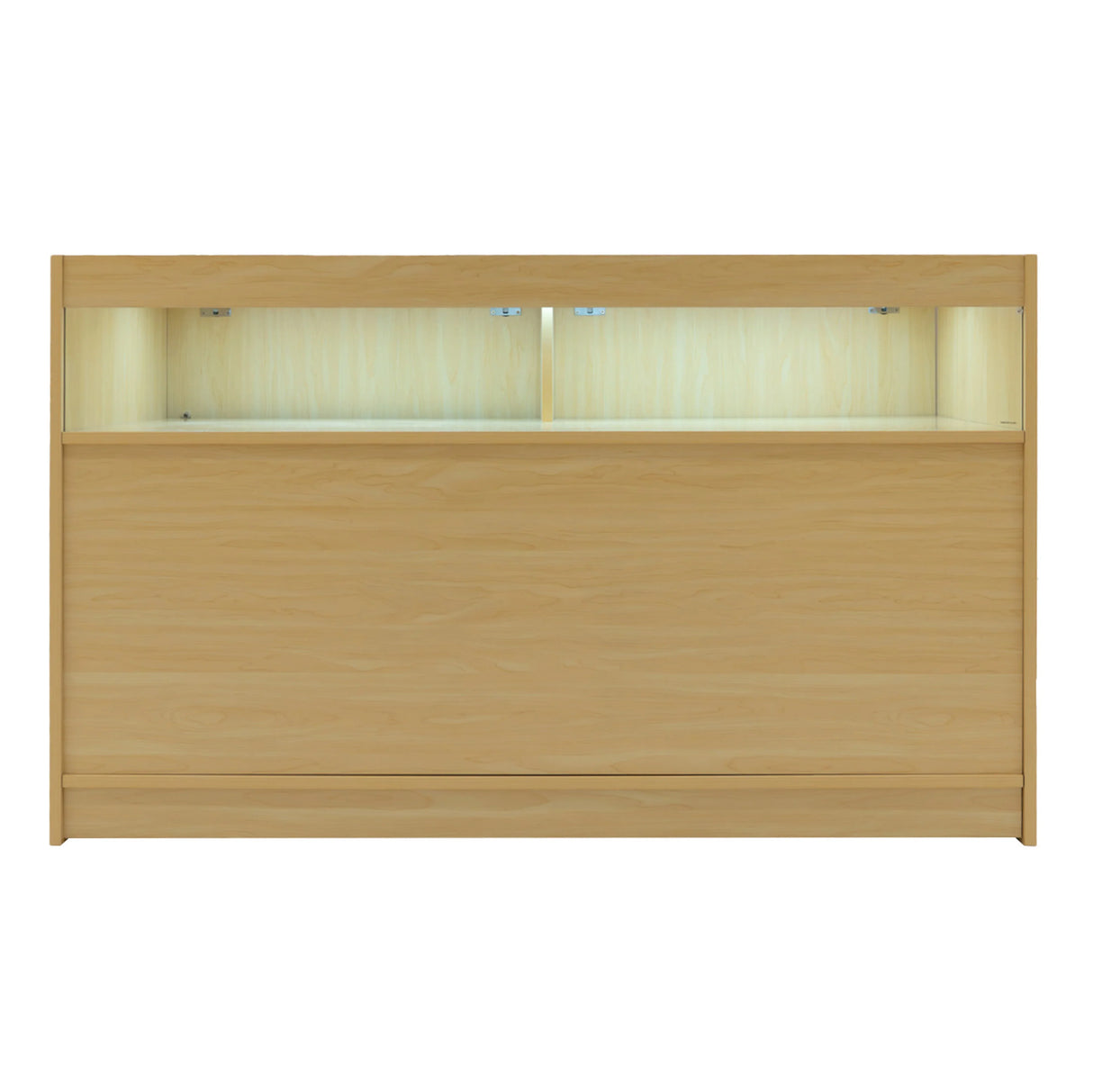 Maple LED shop counter set featuring a sleek design, illuminated display area, and smooth texture, ideal for retail environments