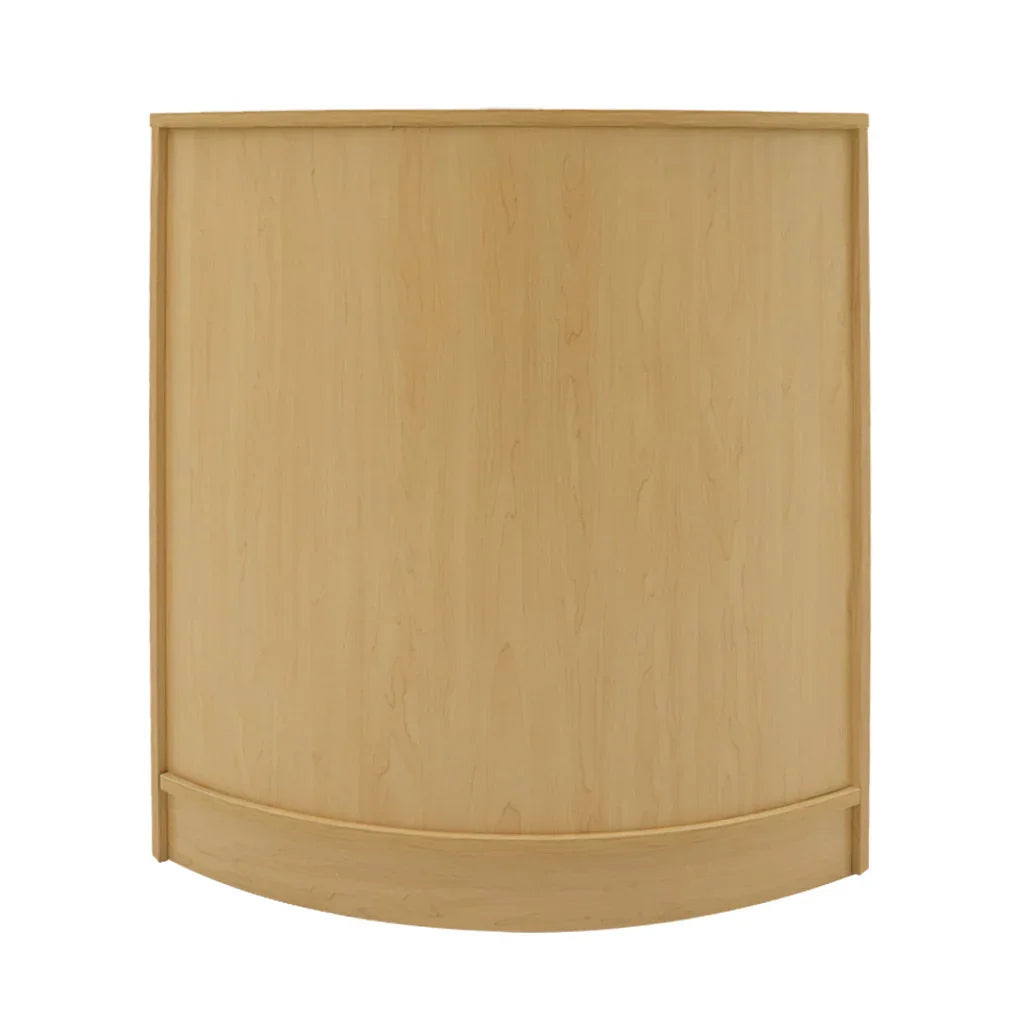 Curved maple countertop with a smooth finish, designed for the Adonis LED Shop Counter Set, ideal for retail displays and showcases