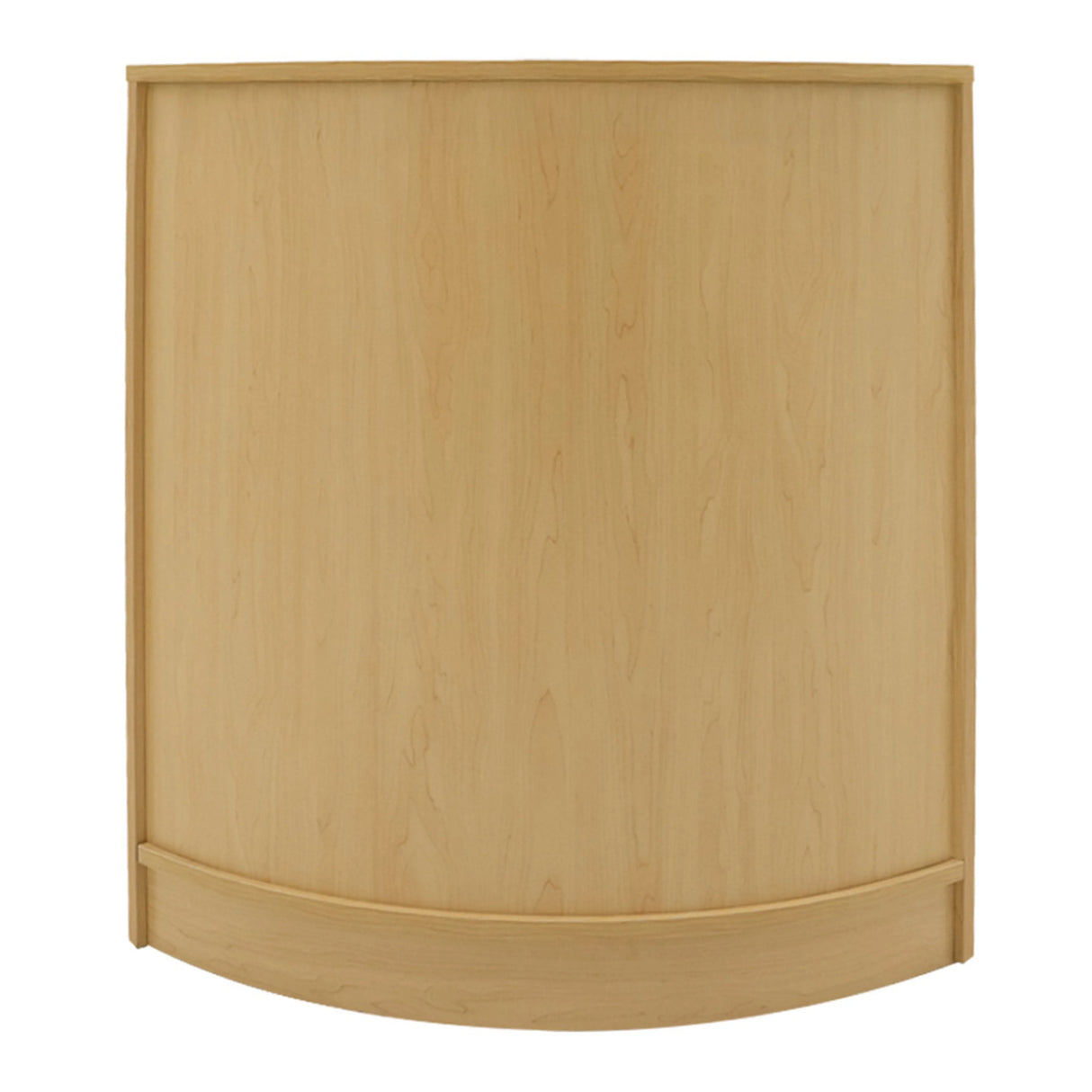 Curved maple counter from the Hera LED Shop Counter Set, showcasing a smooth finish and natural wood grain texture
