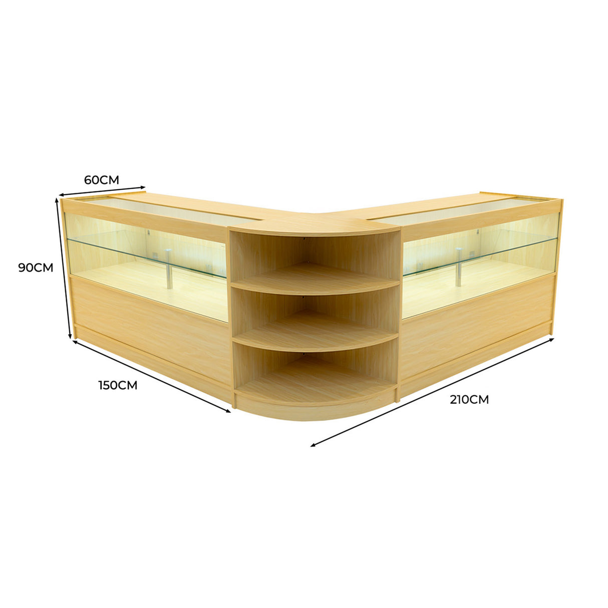 Andromeda LED Shop Counter Set LM60 & 2 x C1500 - Maple