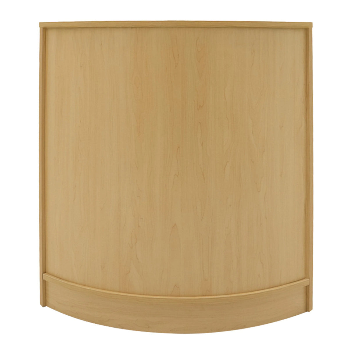 Curved maple counter from the Luna LED Shop Counter Set, featuring a smooth finish and a minimalist design, ideal for retail displays