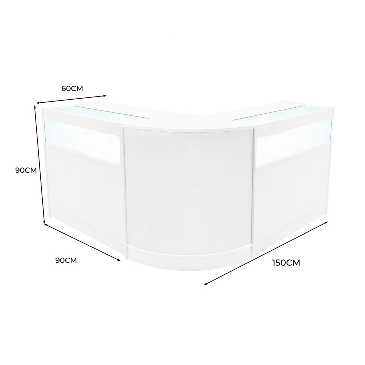 Iris LED Shop Counter Set CM60 & 2 x B900 - White