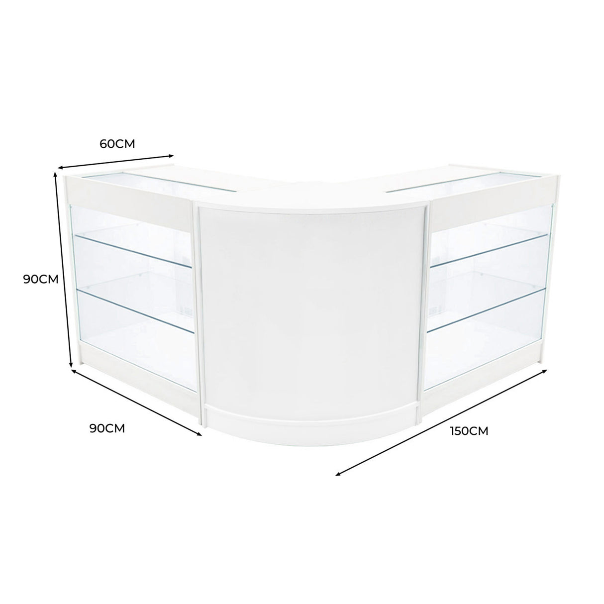 Helios LED Shop Counter Set CM60 & 2 x K900 - White
