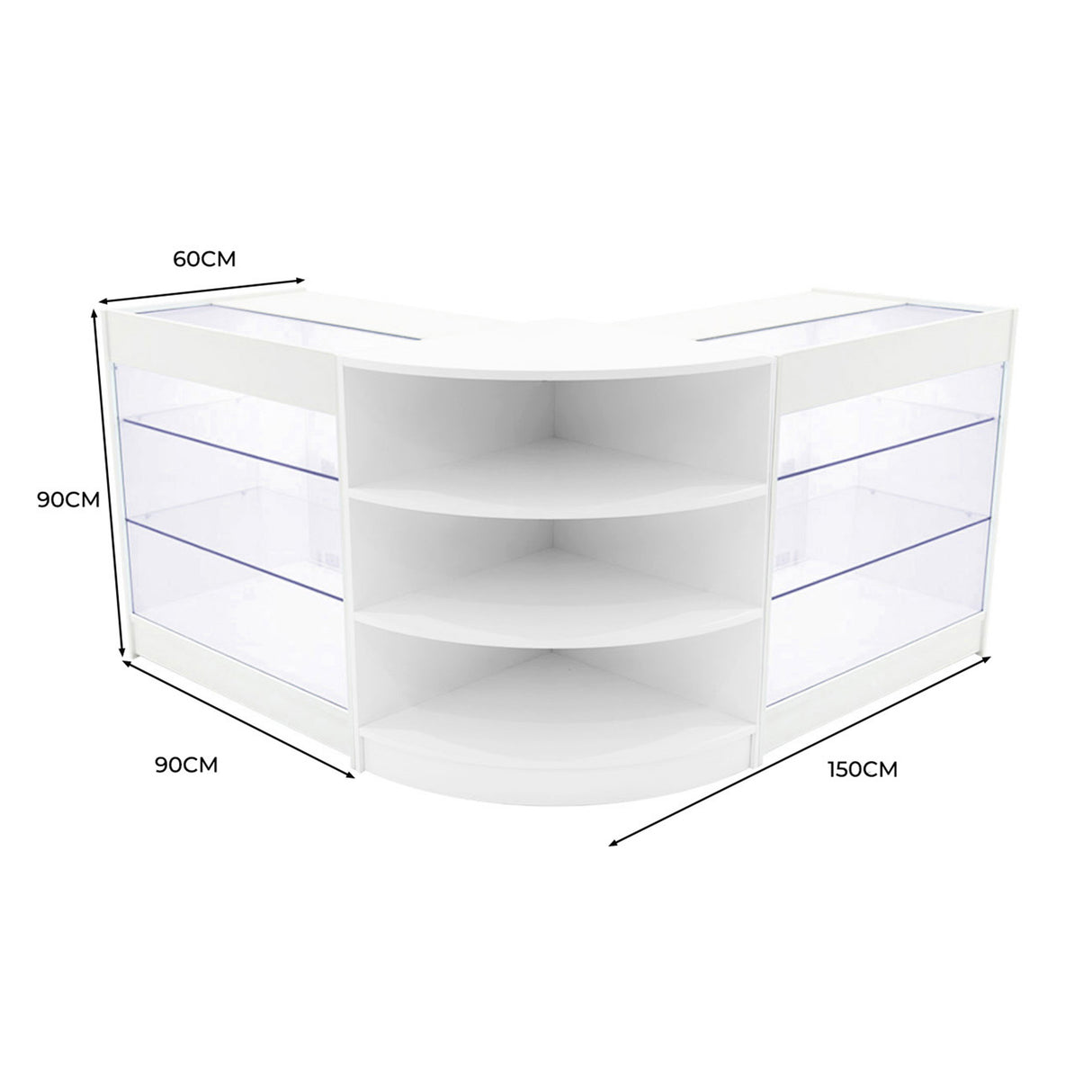 Apollo LED Shop Counter Set LM60 & 2 x K900 - White