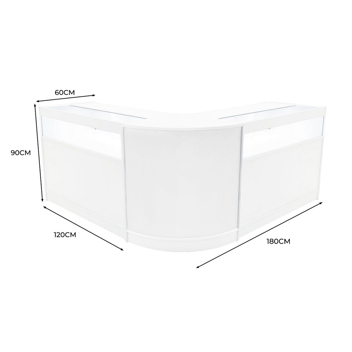 Iris LED Shop Counter Set CM60 & 2 x B1200 - White
