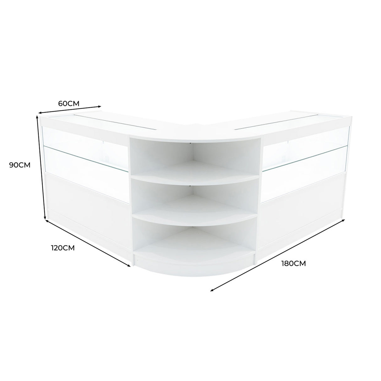 Andromeda LED Shop Counter Set LM60 & 2 x C1200 - White