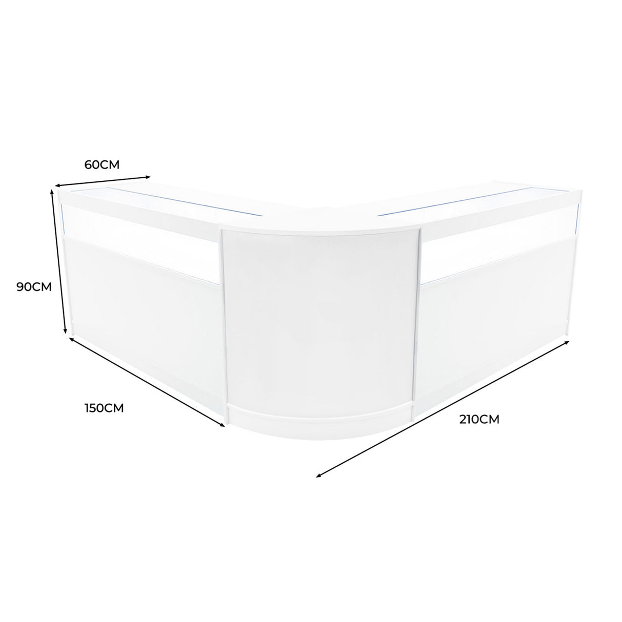 Iris LED Shop Counter Set CM60 & 2 x B1500 - White