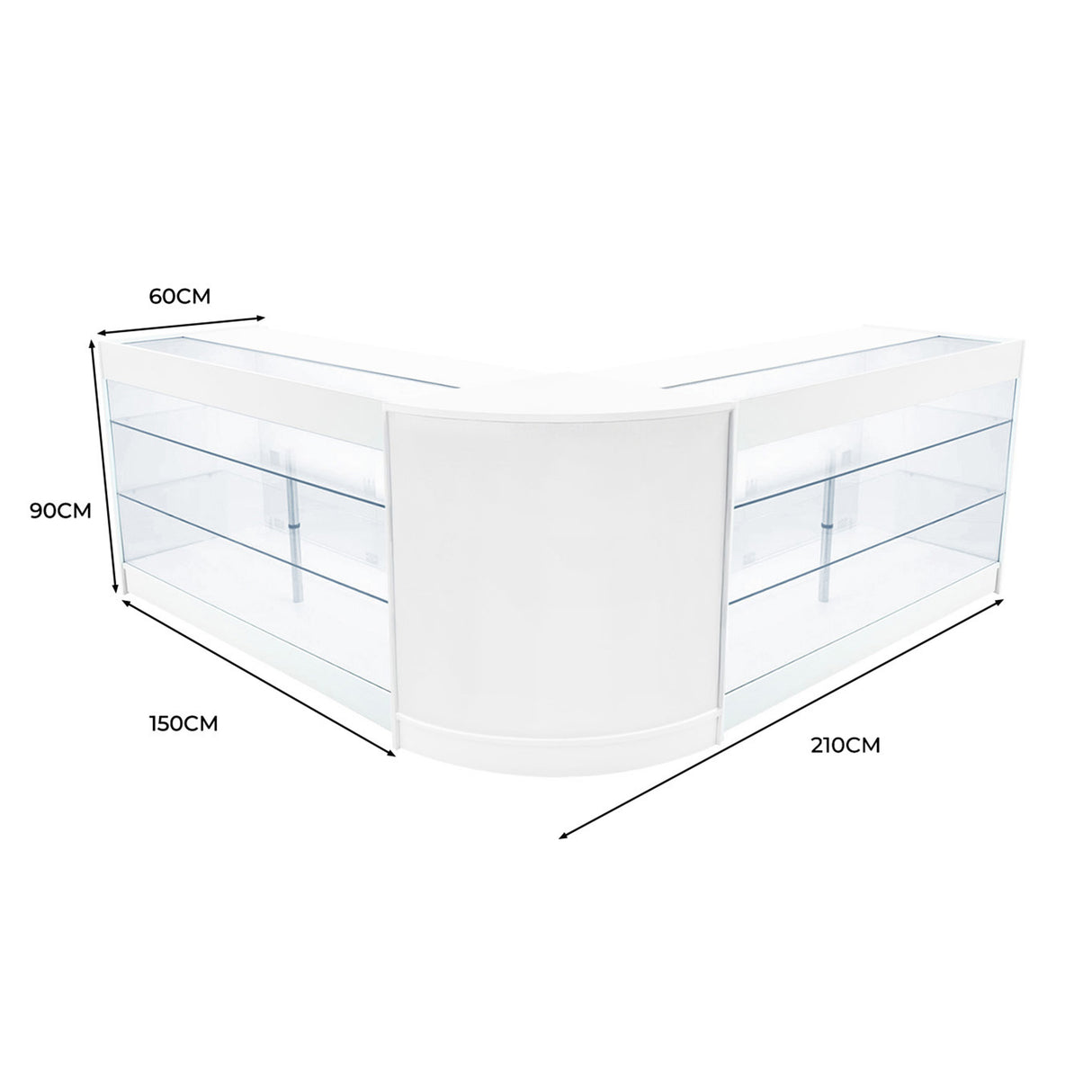 Helios LED Shop Counter Set CM60 & 2 x K1500 - White