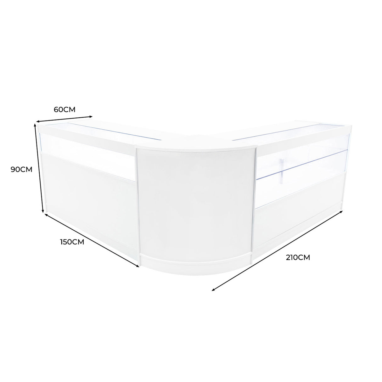 Adonis LED Shop Counter Set B1500, C1500 & CM60 - White