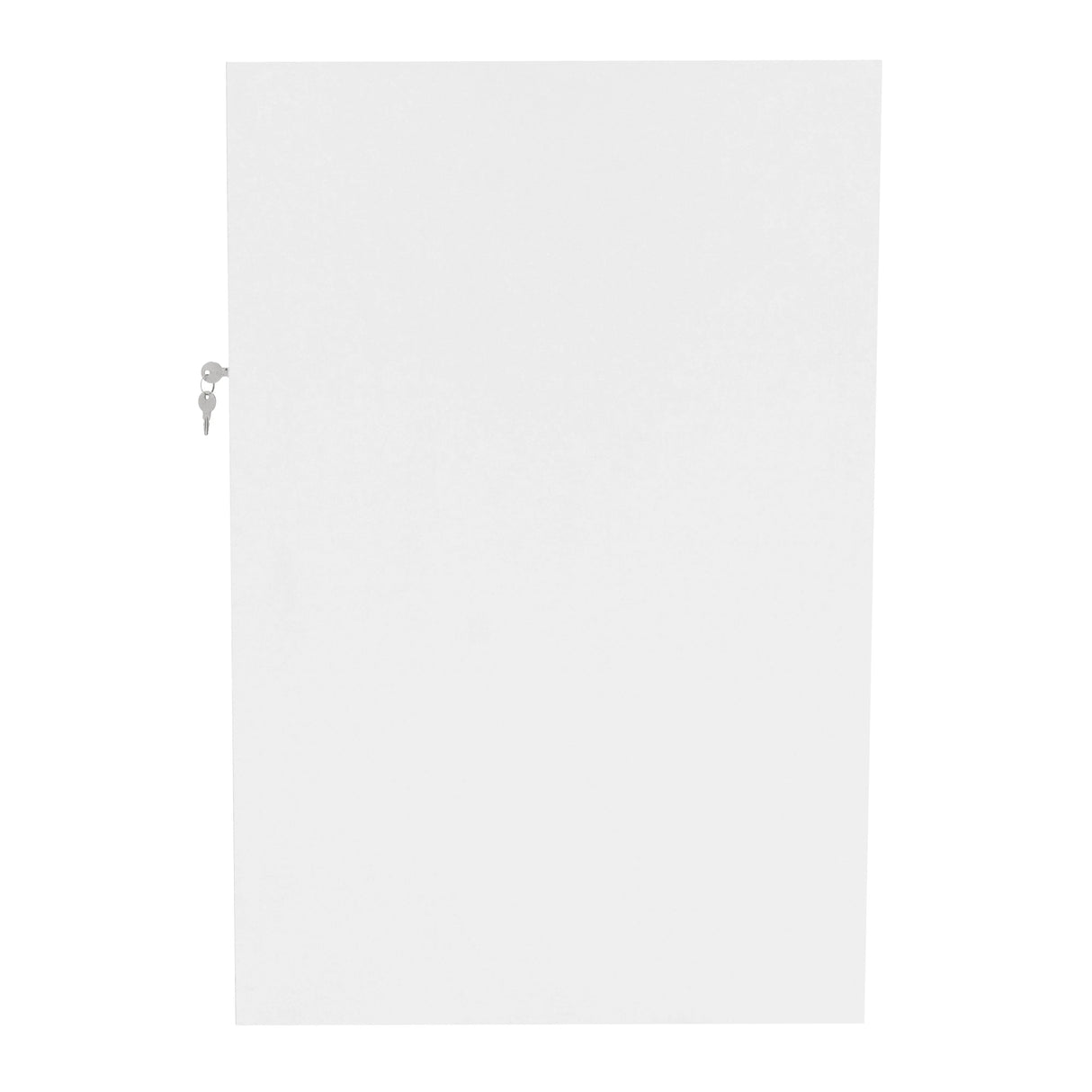 Sleek white cabinet door for Adonis LED Shop Counter Set, featuring a key lock and smooth finish, ideal for secure storage
